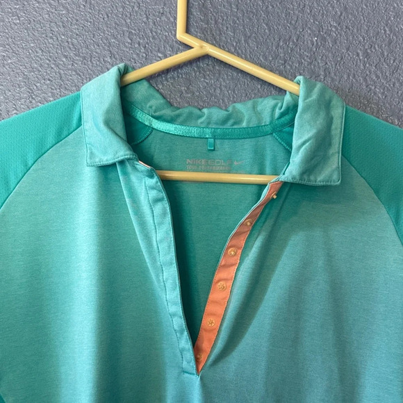 Nike Turquoise and Peach Women's Short Sleeve Top - Picture 2 of 5